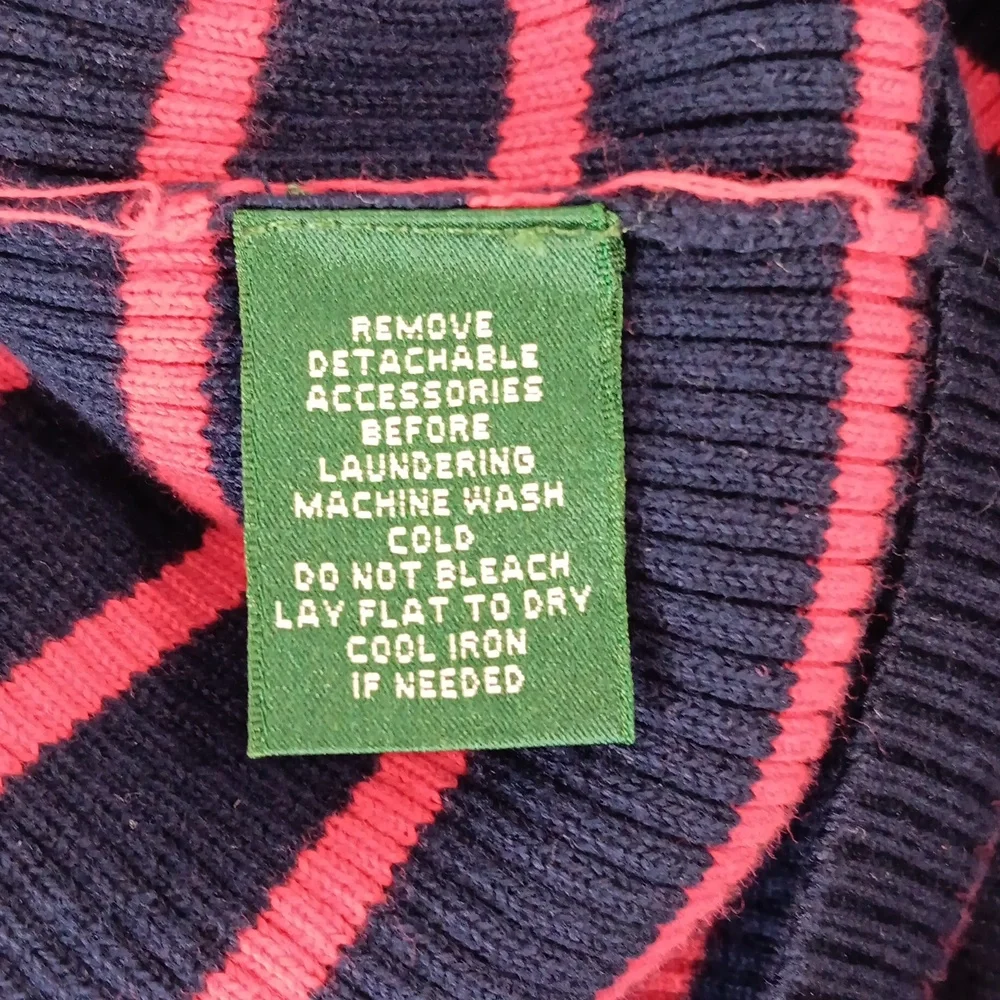 Lauren Ralph Lauren Petites Navy Blue & Red 3/4‎ Sleeve Sweater Women's Size P/S